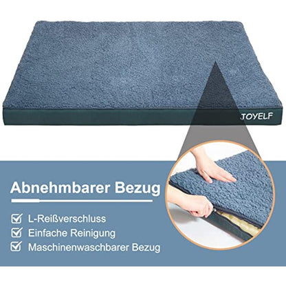 JOYELF XXLarge Dog Crate Bed - Orthopedic Dog Bed Mat, Waterproof Egg Crate Foam Pad with Removable Cover, Squeaker Toy Gift