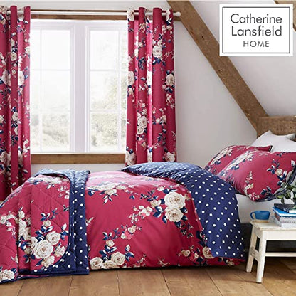Catherine Lansfield Canterbury Easy Care Eyelet Curtains Plum, 66 x 72 Inch