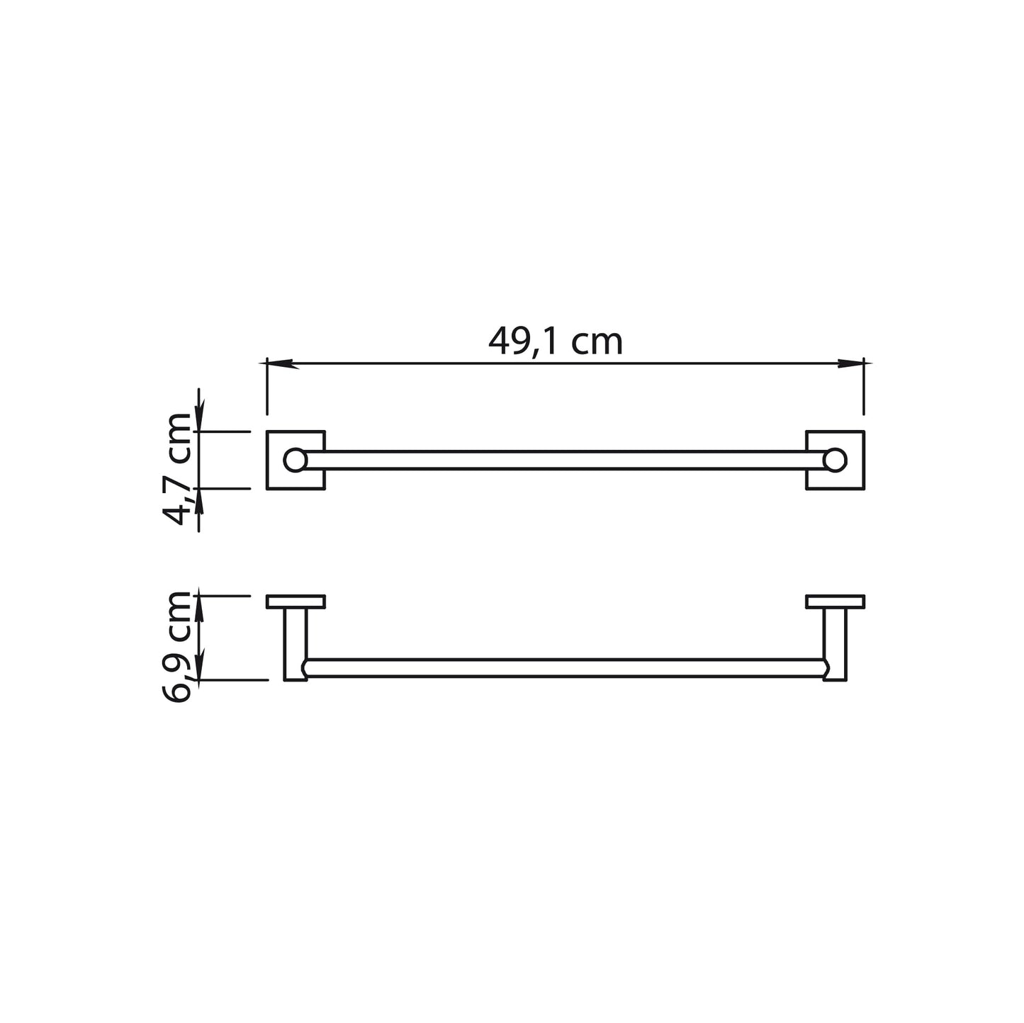 Gedy Fuji Brushed Towel Bar 45 cm