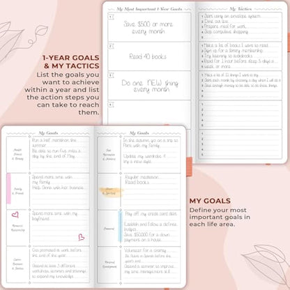 GoGirl Planner and Organizer for Women – Pocket Weekly Planner, Goals Journal & Agenda for Time Management & Productivity. Undated (Peach pink)