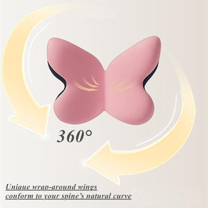 beolur Butterfly Memory Foam Lumbar Support Pillow – Removable Washable Cover, Dual-Core Support for Office & CarGray