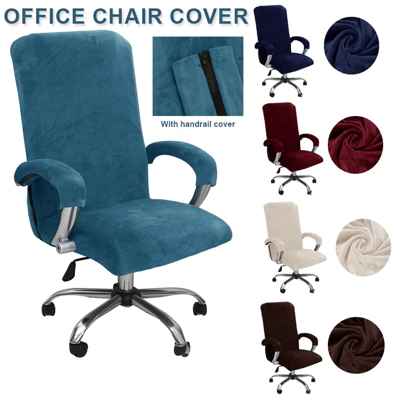 Bestenrose Velvet Office Chair Cover Stretch Computer Desk Armchair Covers