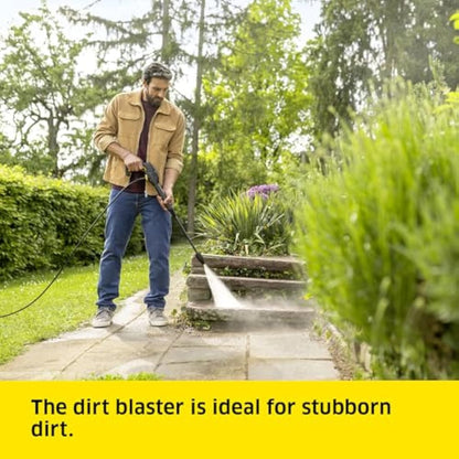 Kärcher K 4 Classic Pressure Washer, Pressure: max. 130 bar, Flow Rate: 420 l/h, Area Coverage: 30 m²/h, Water Filter, Weight: 4.6 kg, high-Pressure Hose and Gun, Dirt Blaster, Spray Lance