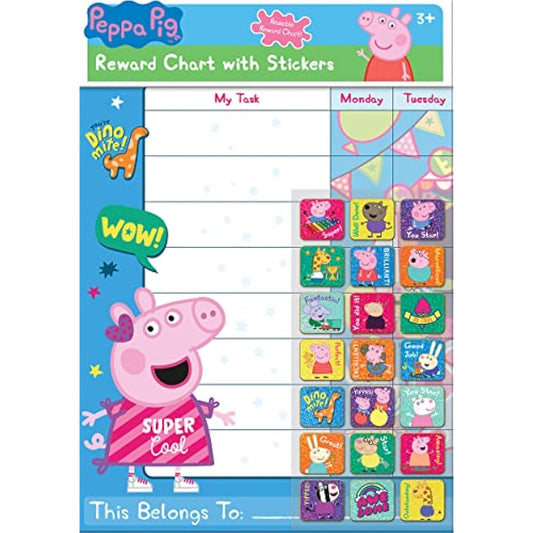 Paper Projects 01.70.30.021 Peppa Pig Everyday Reward Chart and 56 Sparkly Stickers, 29.7cm x 42cm