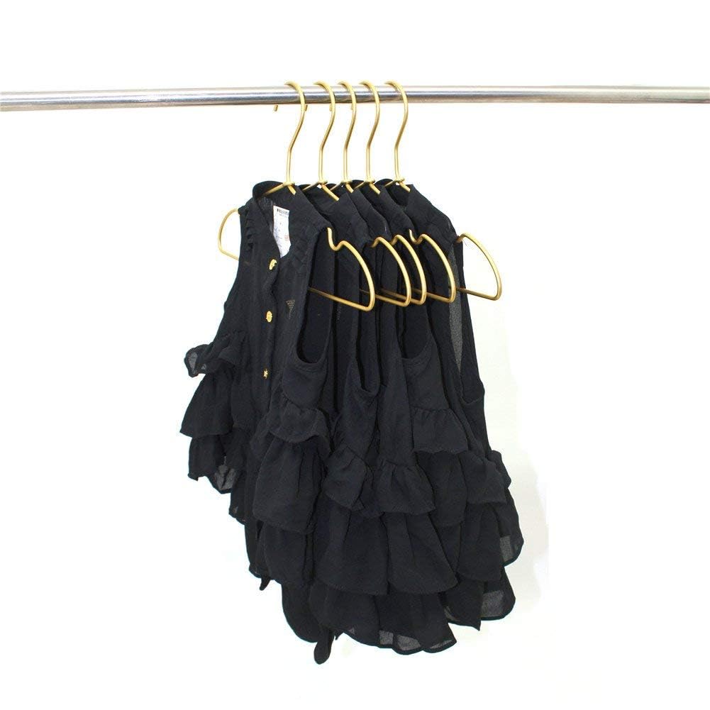 Koobay 12.6" Matte Gold Metal Kids Baby Hangers, 30Pack, Non Slip, Suit for Coated Wire Children Clothes Hangers Closet Storage
