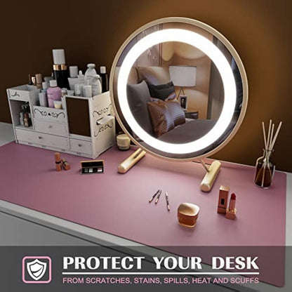 K KNODEL Large Office Leather Desk Mat, Mouse and Keyboard Pad, Computer and Laptop Mat, Desktop Protector and Cover, Writing Pad and Blotter (80x40cm, Purple)