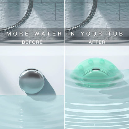 MUSMU Bathtub Overflow Drain Cover,Foldable Tub Stopper with Deeper Bath