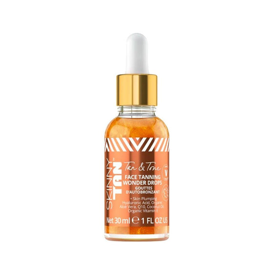 Skinny Tan Tan and Tone Face Tanning Wonder Drops Serum - Hyaluronic Acid for Dewy, Luminous Finish - Helps Even Skin Tone - Enhance Your Complexion -