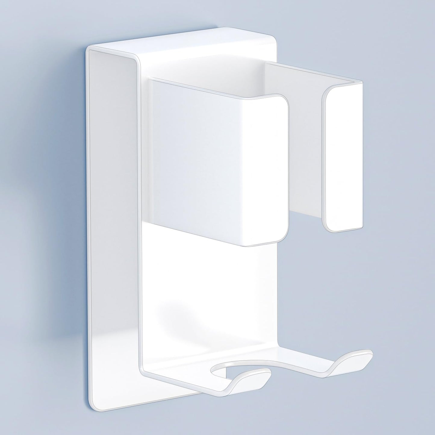 YYBO Hair Dryer Holders Wall Mount, Hair Straightener Holder for Curling Irons Styler Attachment, Hairdryer and Straightener Holder