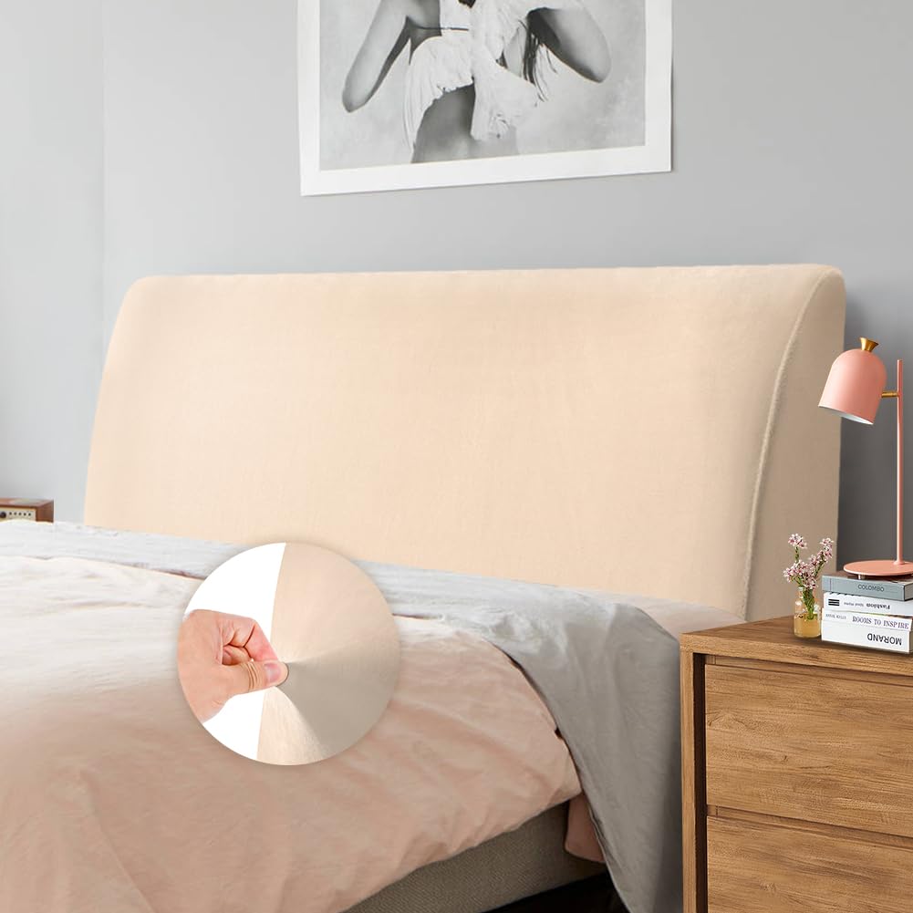Caijin Bed Headboard Slipcover, Stretch Bed Headboard Cover, Dustproof Protector Cover for Linen Fabric Tufted Upholstered Headboard