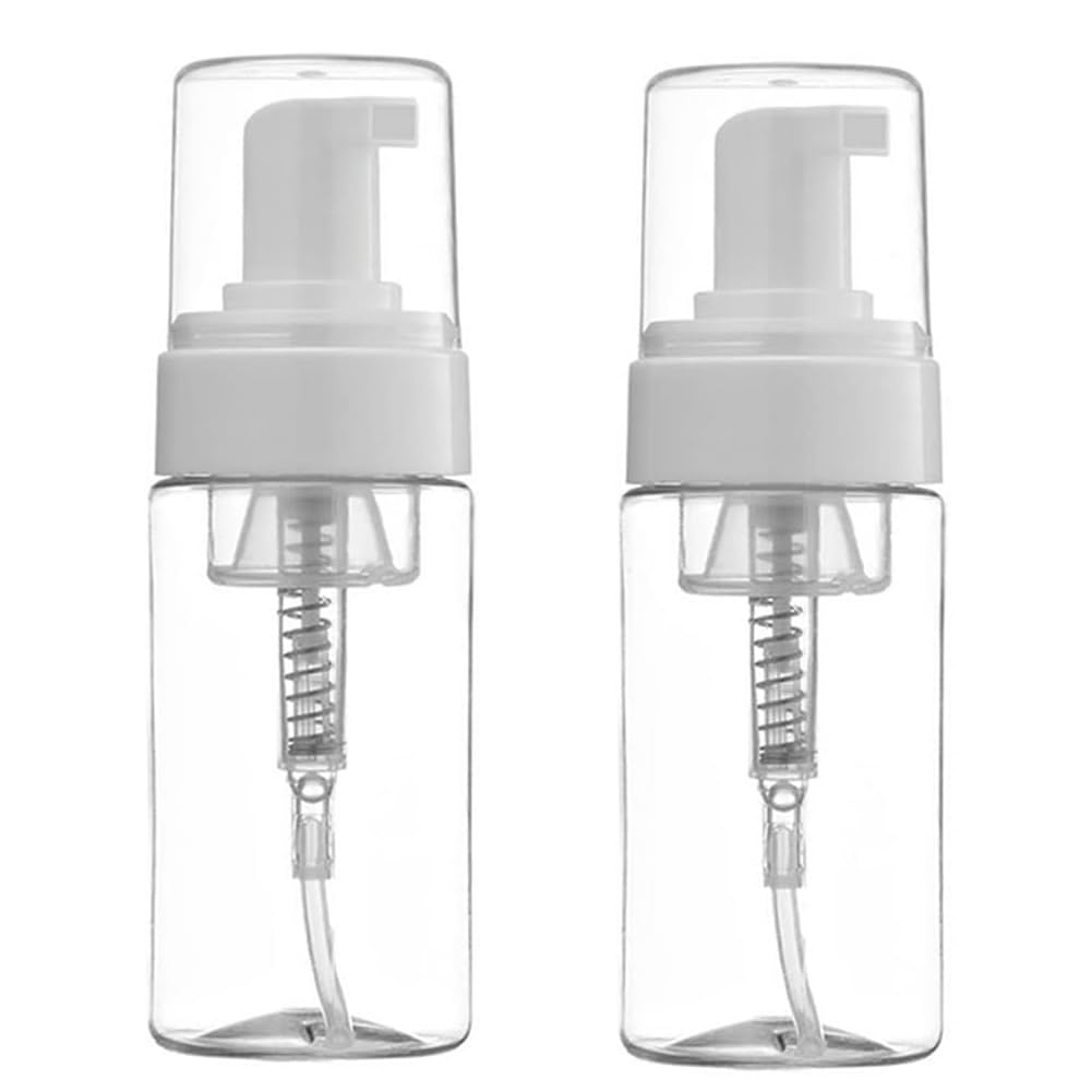 2PCS 100ML/3.4Oz Refillable Empty Plastic Foam Foamer Dispenser Pump Bottles Cosmetics Lotion Makeup Shampoo Facial Cleanser Liquid Soap Dish Foaming