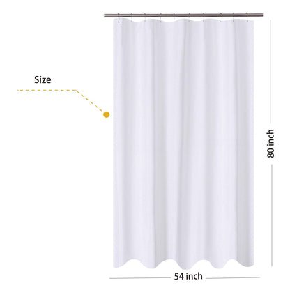 N&Y HOME Extra Long Fabric Shower Curtain, Size 54 x 80 Inch, Hotel Quality, Washable, White Bathroom Curtain with Grommets, 54 x 80 Inches
