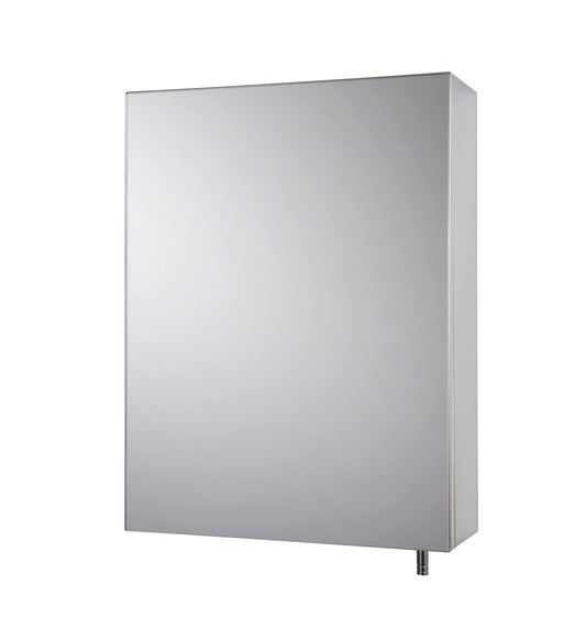Croydex Avon Single Door Bathroom Mirror Cabinet, Stainless Steel Bathroom Wall Cabinet, Chrome Pin Handles for No Finger Marks, Fully Assembled with