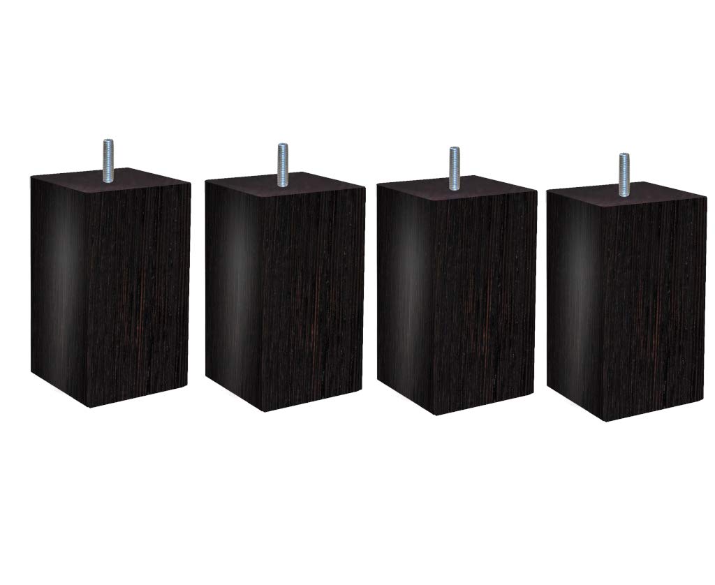 Margot Scandinavian Softness Pacha Slatted Bed Base, Set of 4, Wood, Wenge, 9 x 9 x 17 cm
