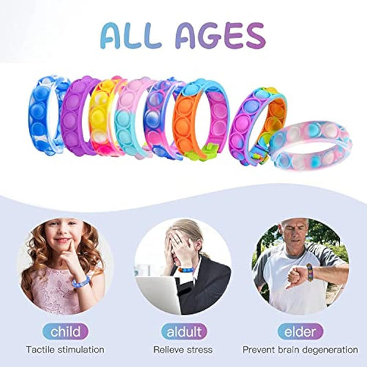 Amyang 40Pcs Party Bag Fillers for Kids - Pop Bracelet Fidget Toys,Bubble Bracelets Sensory Party Favours Set for Kids Boys Girls Toddlers Christmas Party Favors Stocking Stuffers Gifts