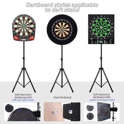 CyeeLife Dartboard Stand, Professional Portable Tripod Dartboard Travel Stand, Black