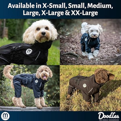 Mikki Doodles Dog Raincoat, Waterproof, Windproof, Silky Lining, Less Friction Means Less Knots & Tangles, Size Extra Small