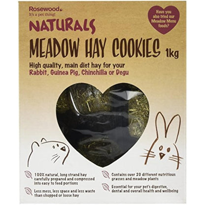Rosewood Naturals Meadow Hay Cookies 1kg – Healthy Small Animal Treats for Rabbits, Guinea Pigs, Chinchillas & Degus – Natural Hay for Digestive and Dental Health