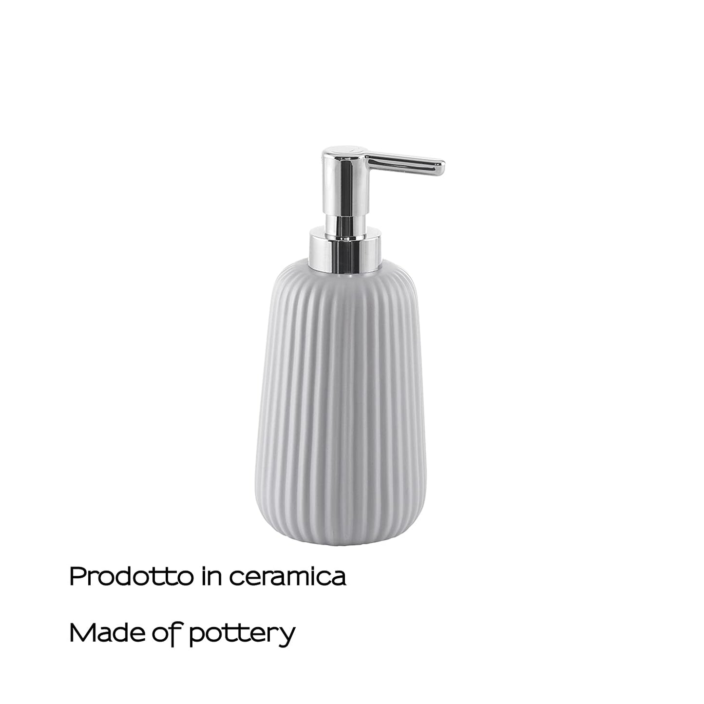 Gedy G-Marika Grey, Bathroom Soap Dispenser Made of Stainless Steel and Cromall, Measures 18 x 8 x 8 cm and Weight 0.35 kg, R&S Design