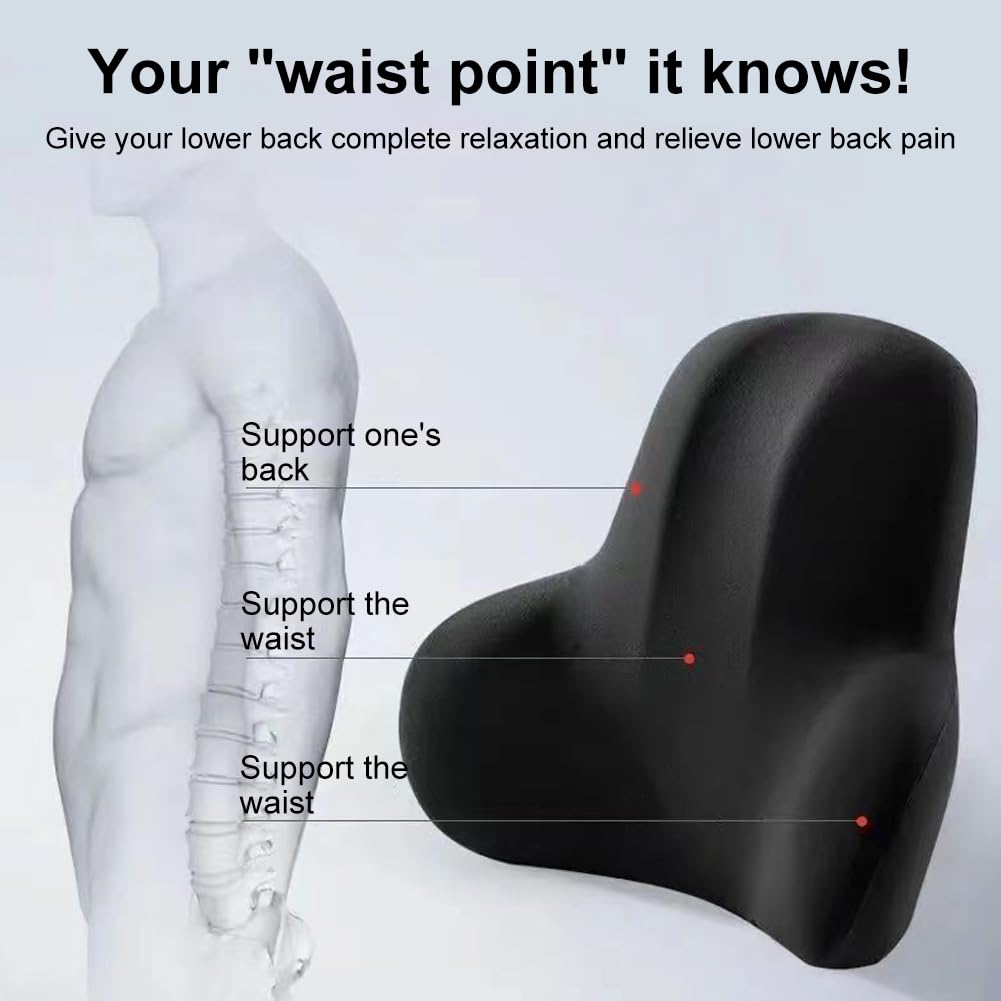 Lumbar Support Pillow Memory Foam Back Support for Pain Relief, Car Waist Supports Pillow Back Supports Comfortable Waist Cushion Backs Pillows for