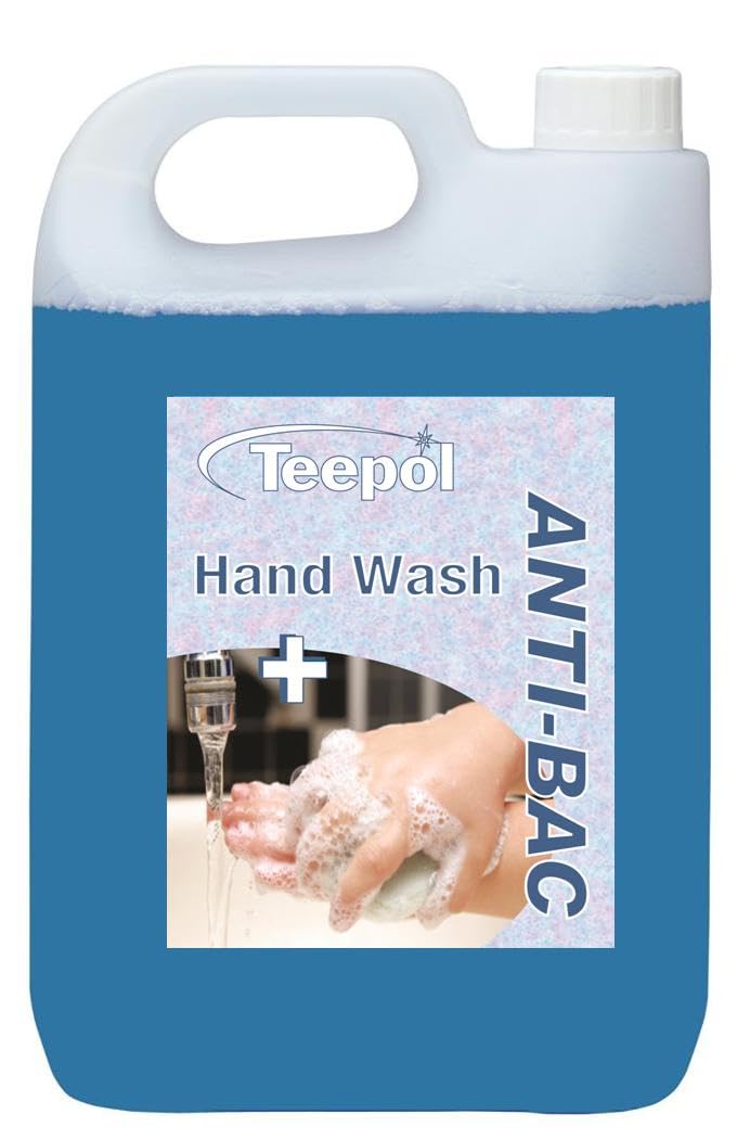 Teepol Anti-Bac Hand Wash - Luxury Liquid Hand Soap - Lightly Scented Antibacterial Handwash - Effective Germ-Killing Hand Soap - Soft on Skin, 5