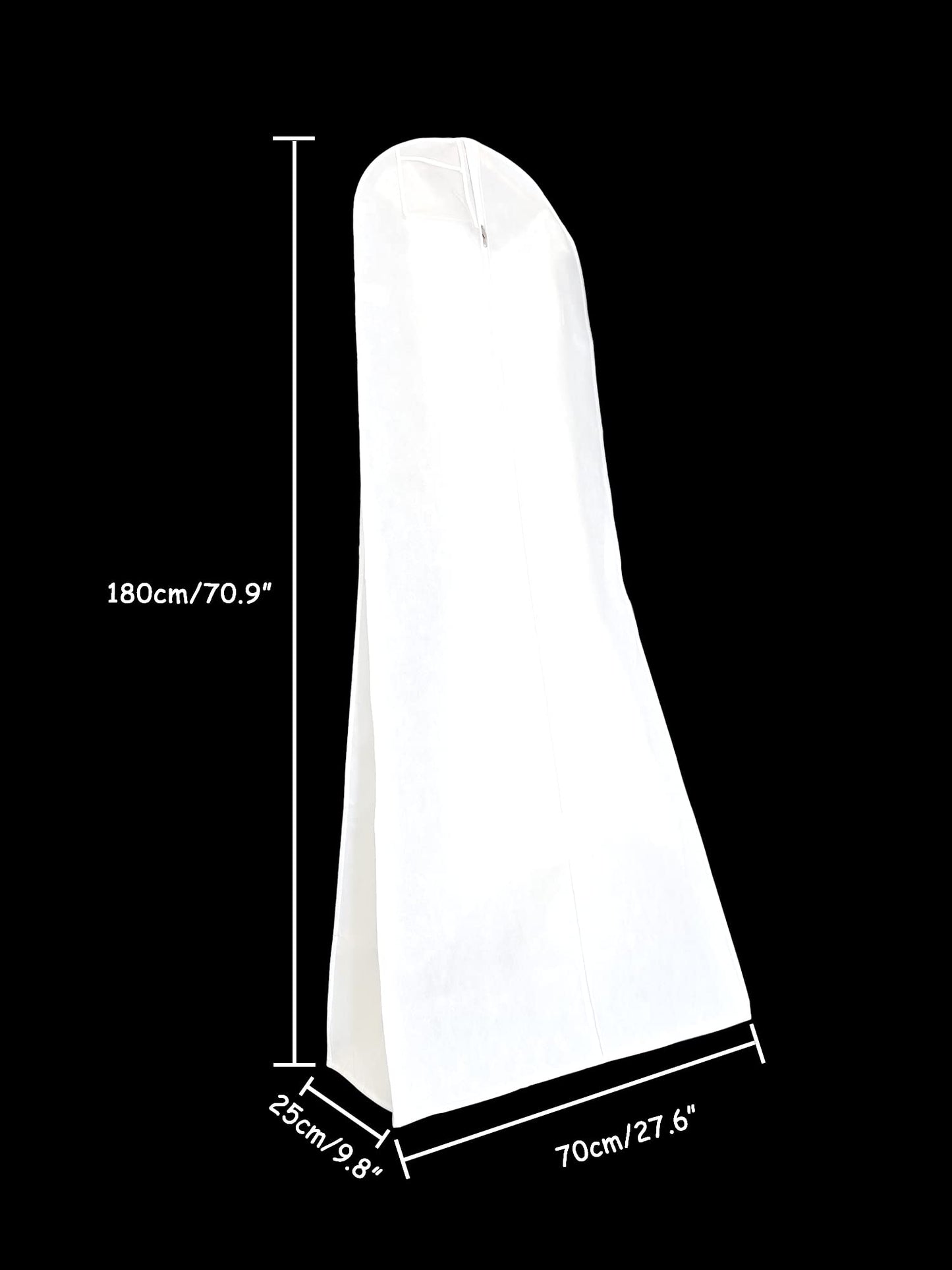Gabkey Hanging Wedding Dress Bridal Gown Garment Cover Storage Bag Carry Zip Dustproof White