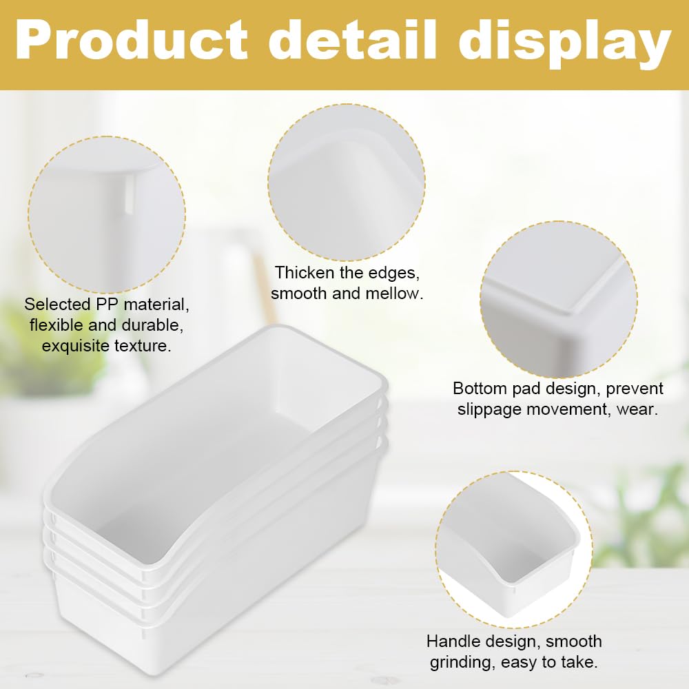 Set of 4 Storage Boxes, Storage Basket, Plastic Organiser Box