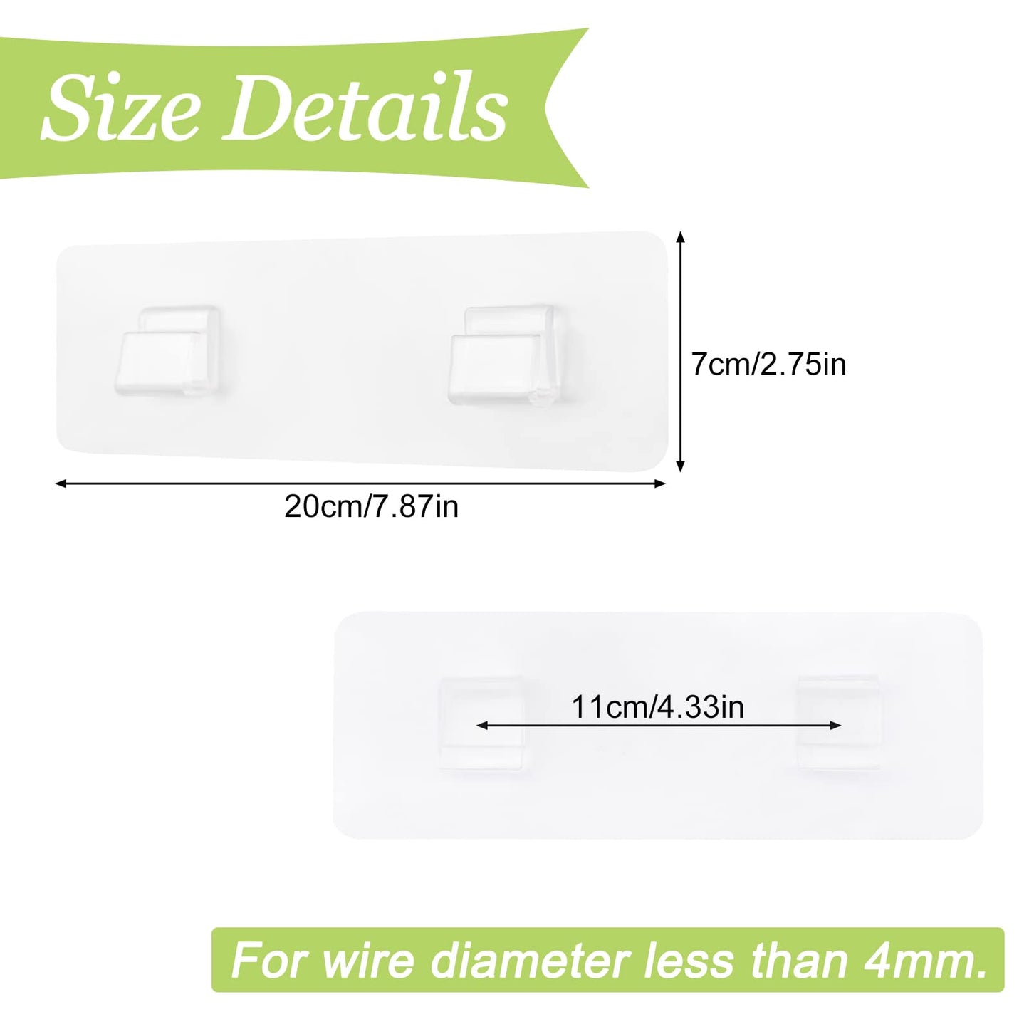 UFURMATE Adhesive Sticker Hooks, 8Pcs Transparent Shower Caddy Adhesive Hooks Bathroom Corner Shelf Holders No Drilling Shower Caddy Basket Supports