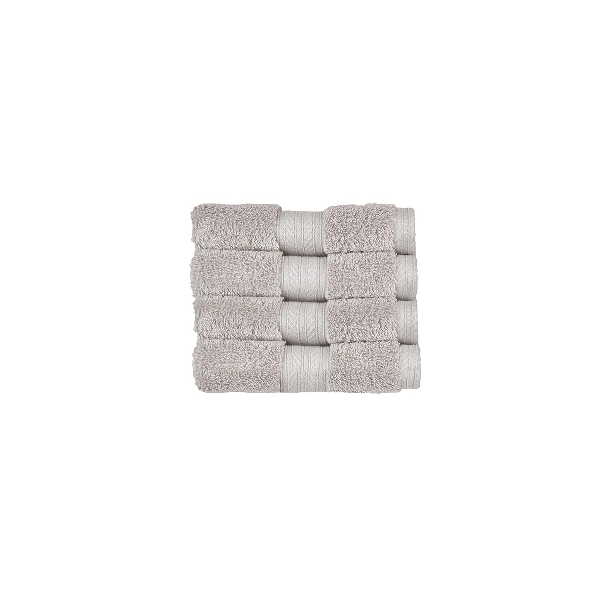 Christy Renaissance 4 Face Cloths Set | Dove Grey | 100% Egyptian Cotton | Luxuriously Soft and Super Absorbent | 675 GSM | 4 Wash Cloth Flannels