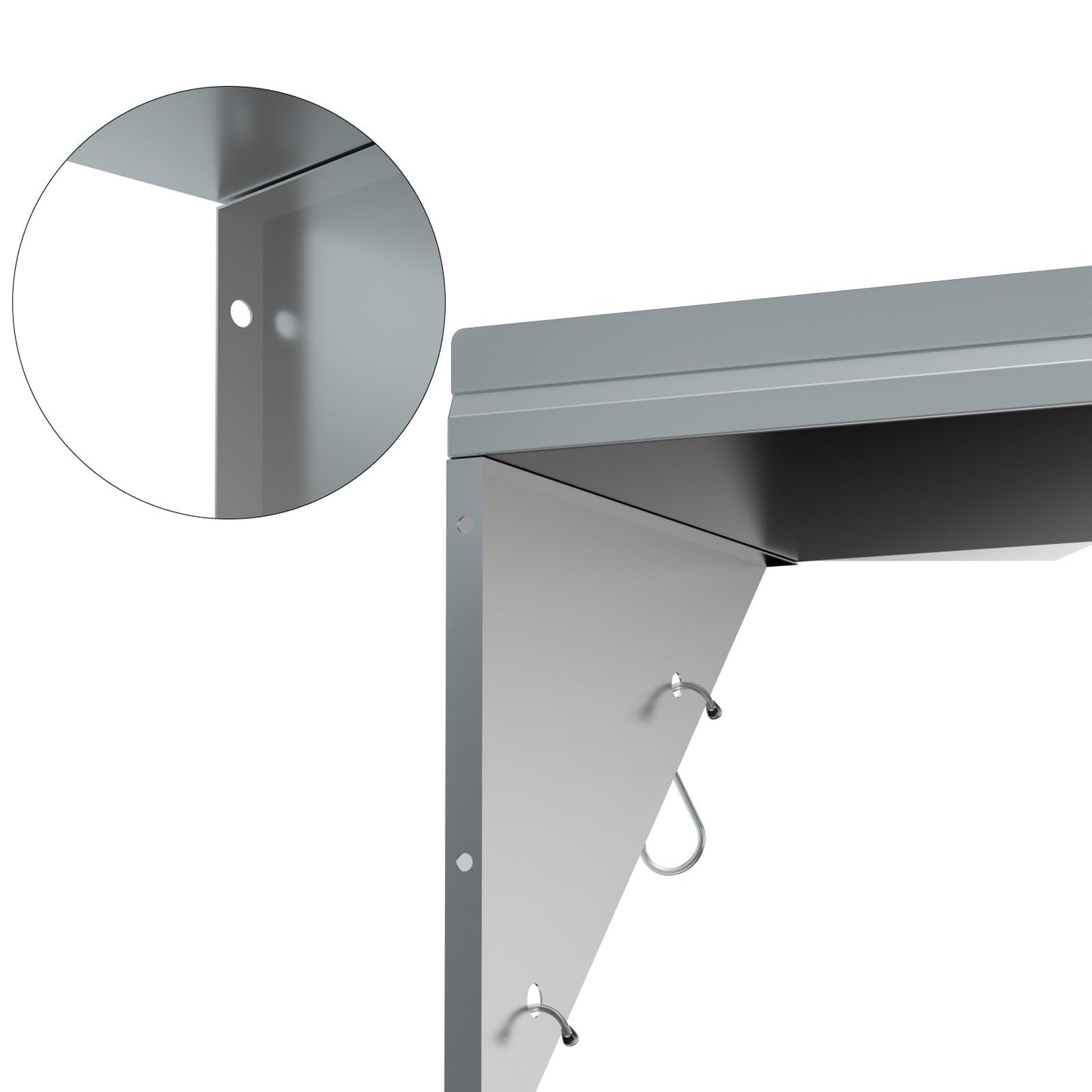 TAIMIKO Stainless Steel Wall Shelf 120x30cm 2PCS