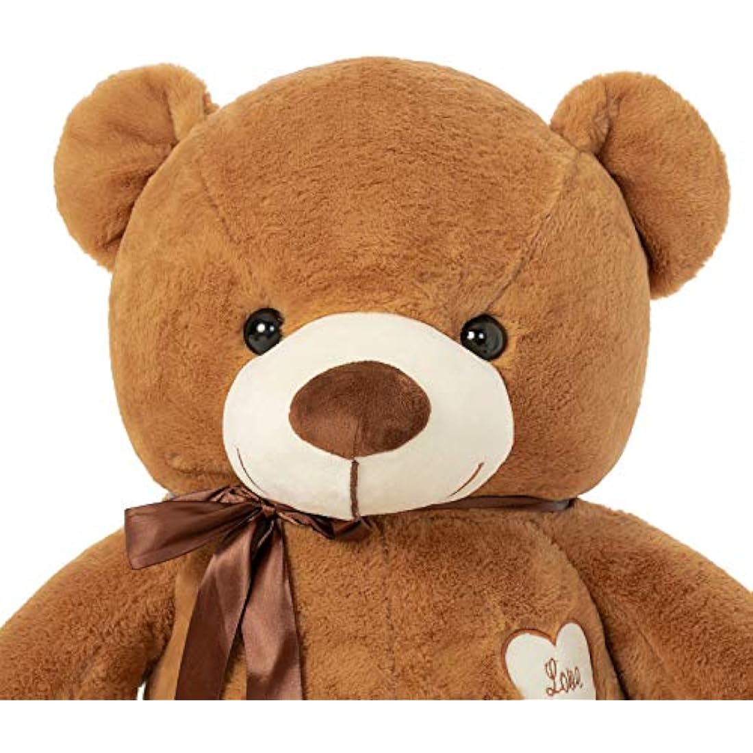 YunNasi Giant Teddy Bear Big Teddy Bear Large Stuffed Animal Toy Plush Teddy Doll With Love Heart and Ribbon (39 Inches/100cm, Brown)