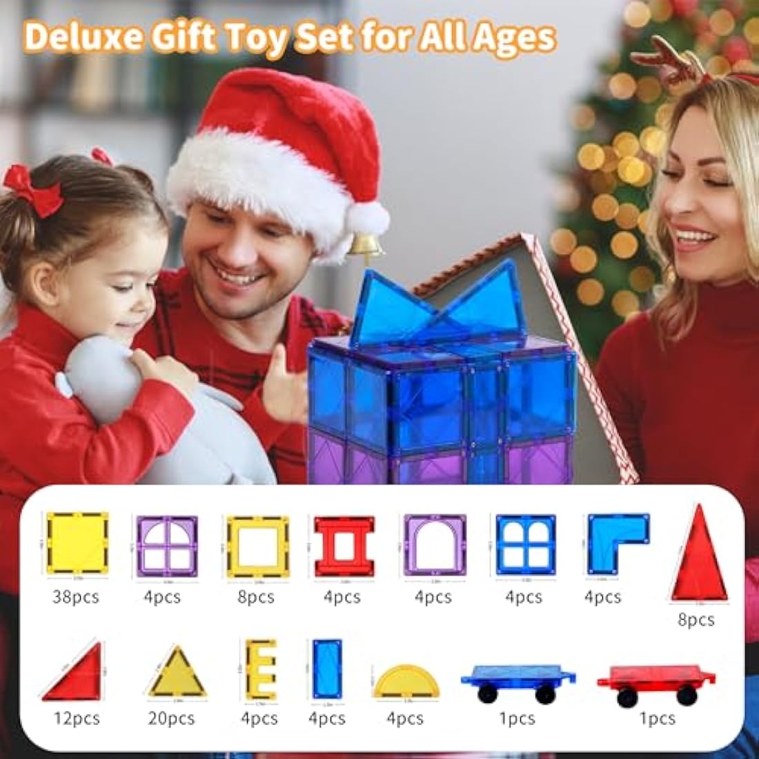 Magblock 120 PCS Magnetic Blocks, Magnetic Tiles Building Blocks for Kids Toys丨Magnet Toys Set 3D Building Blocks for Toddler Boys and Girls
