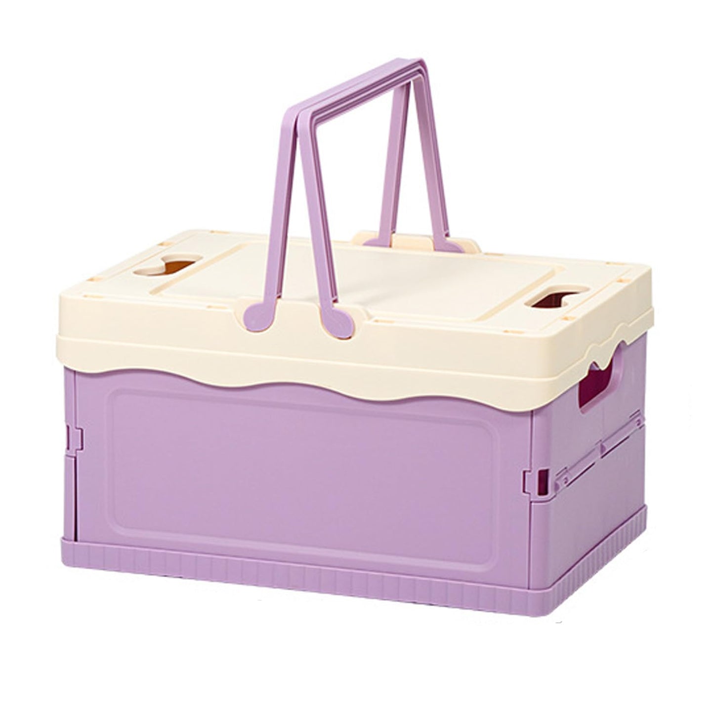 Tobeso-Nuoze Pastel Plastic Storage Bin with Lid Foldable Pastel Crates Plastic Basket Colorful Storage Containers Baskets for Classroom Kitchen