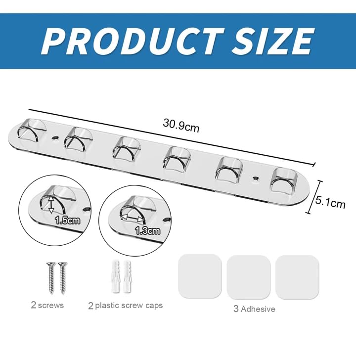 xyuayamz Sunglasses Organizer, Wall Mounted Sunglasses Organizer, Transparent Acrylic Glasses Holders, No Drilling Cradle, 6 Slot Sunglasses Display