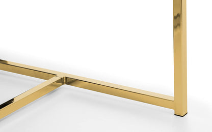 Julian Bowen Scala Dining Table, Marble Effect & Gold -H75.5 x W120 x D80cm