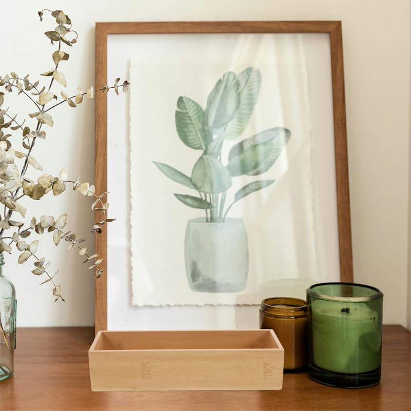 BESPORTBLE Bamboo Storage Box Wooden Small 2pcs Boxes without Lid, Organizer for Home Sundries, Makeup and Jewelry Display