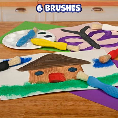 READY 2 LEARN Triangle Grip Paint Brushes | Set of 6 | 18m+ | Easy to Hold Paint Brushes for 2, 3 and 4 Year Olds | Encourage Writing Grip