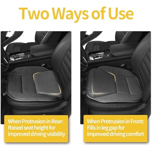 OLYDON Wedge Car Seat Cushions for Driving - Memory Foam Car Seat Cushion for Short People - Sciatica & Lower Back Pain Relief - Road Trip Essentials for Drivers（4" thickness）