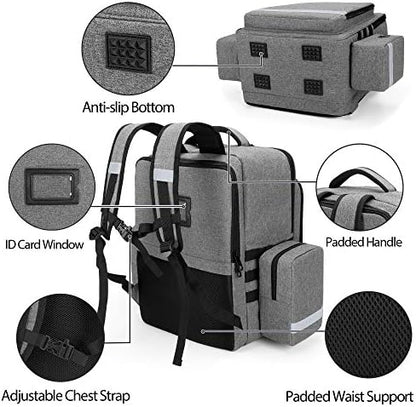 Trunab Emergency Medical Backpack Empty, First Responder Trauma Bag with Detachable Side Pockets and Anti-Slip Bottom for EMT, Paramedic, Nurses, Tactical Medics, Home Care, Bag Only