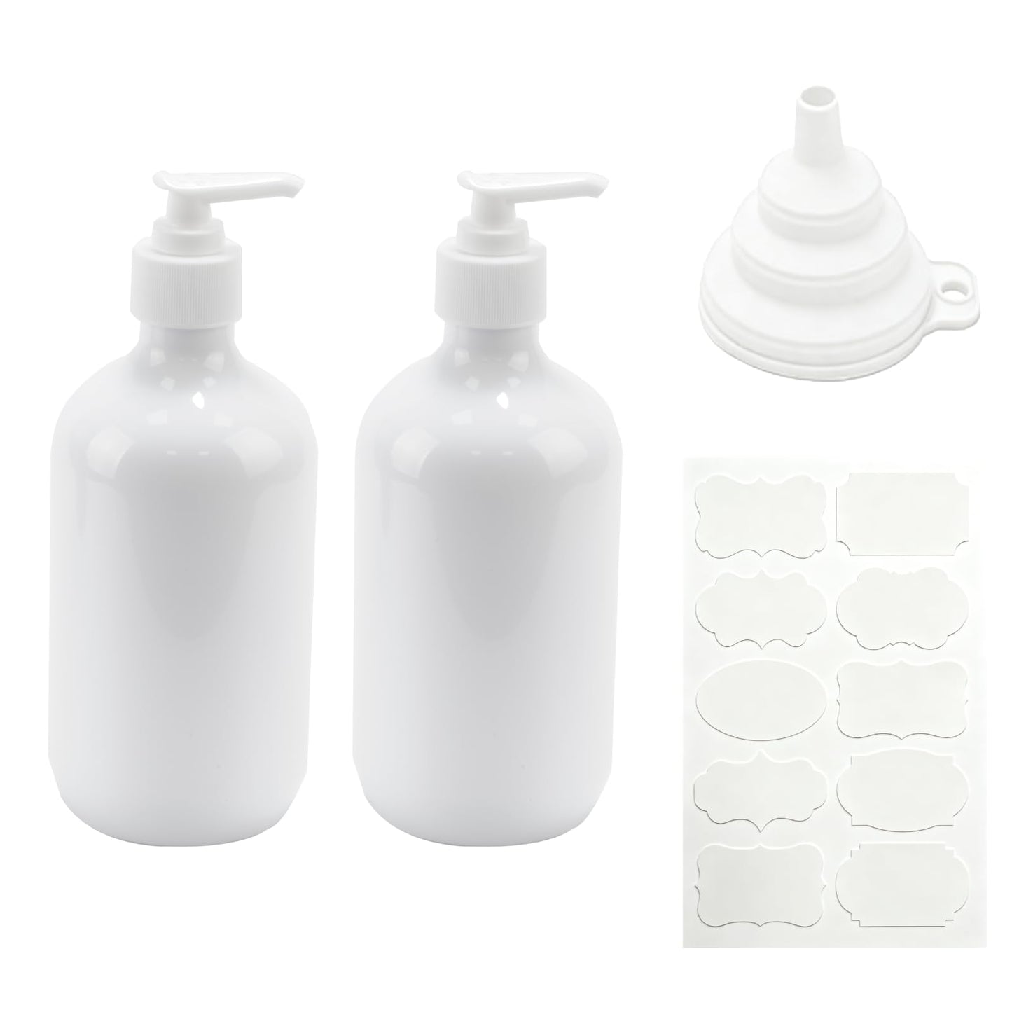 2 Pcs Soap Dispenser, 500ML/17oz Pump Bottle Dispenser, Empty Refillable Shampoo and Conditioner Bottles for Bedroom Kitchen Lotions Washing Up
