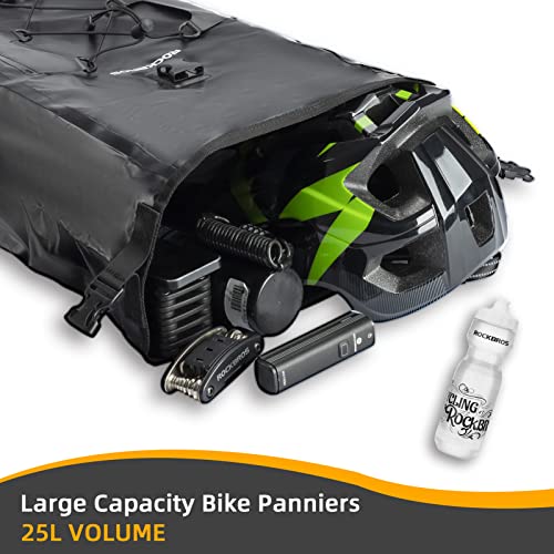 ROCKBROS Bike Pannier Bag 25L-32L 100% Waterproof Rear Rack Bike Bag Bicycle Bag for Rear Carrier Bike Handbag for Cycling Touring Travelling