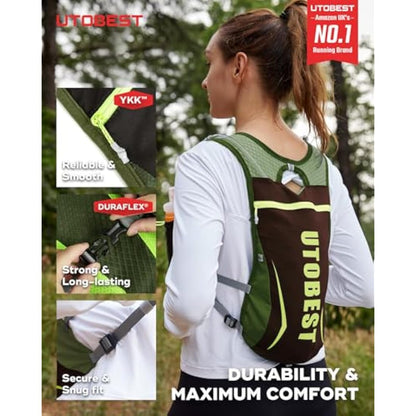 UTOBEST Running Vest Running Backpacks Lightweight Functional Hydration Pack 5L, with 1.5L Hydration Bladder