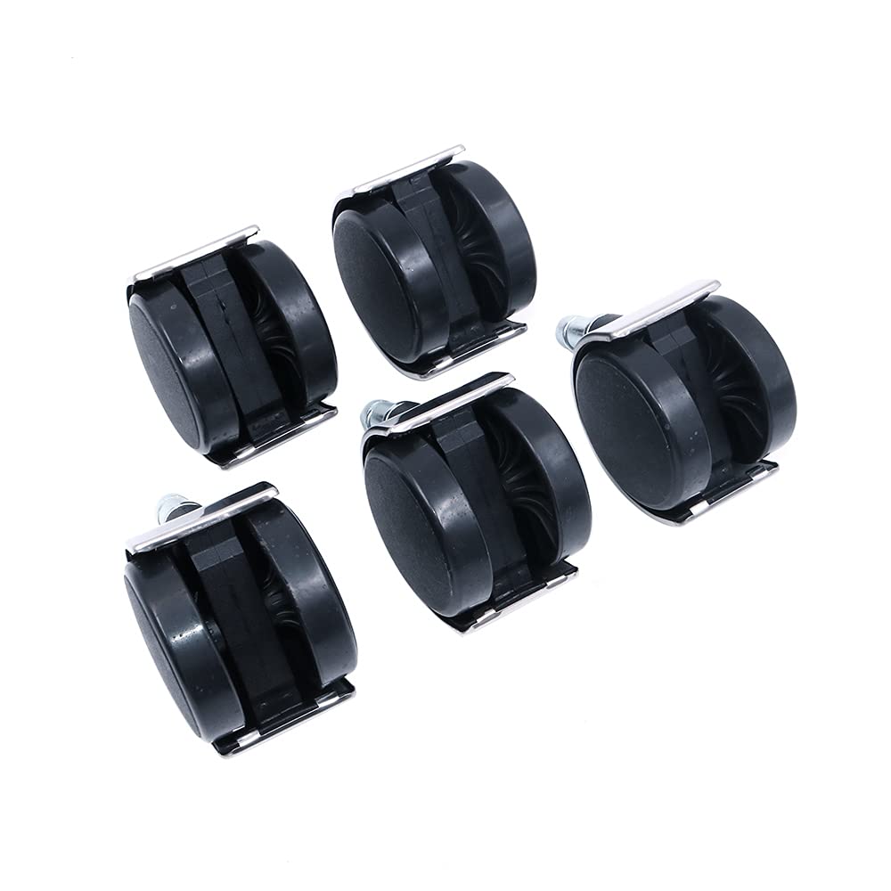 Namvo Office Chair Caster, Set of 5 Polyurethane Replacement Castors Wheels 11mm Size replacement swivel chair wheels, Protect Your Carpet/Hardwood