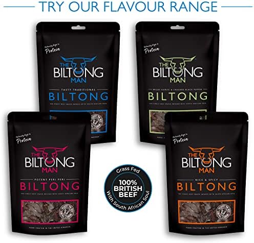 The Biltong Man | Tasty Traditional Lean Beef Biltong | Healthy High Protein Dried Beef Snack | 1Kg (Pack of 2)