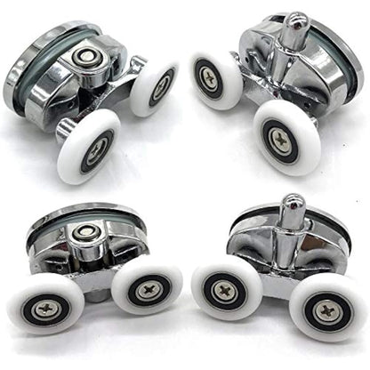 YUANQIAN Set of 4 new Oval butterfly twin wheel Shower door rollers (25MM)