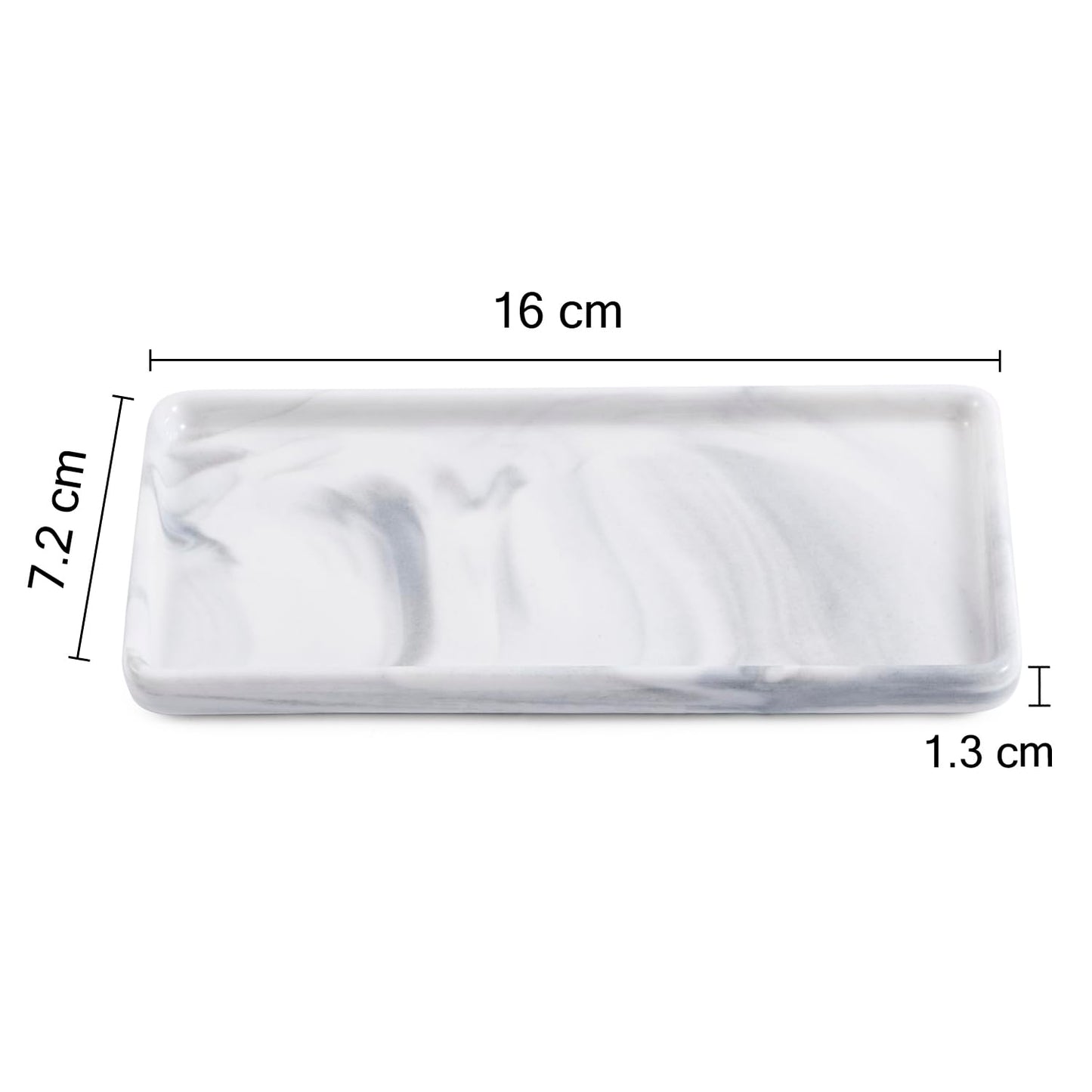 Ceramic trays for cosmetics, jewelry, suitable for organizing dressing tables and bathrooms, trays for toiletries etc (Grey-small)