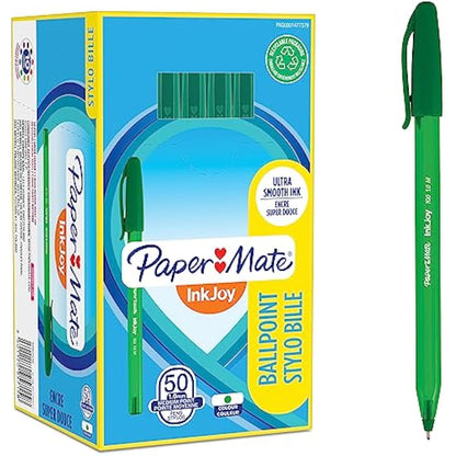 Paper Mate InkJoy 100ST Ballpoint Pens | Medium Point (1.0 mm) | Green | 50 Count