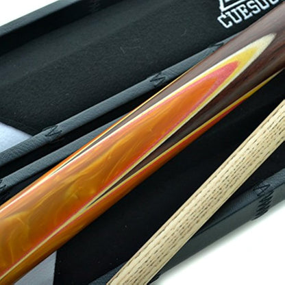 CUESOUL 57" 3/4 Jointed Snooker Cue Hand-Spliced with 2 Extensions Packed in Leatherette Cue Case