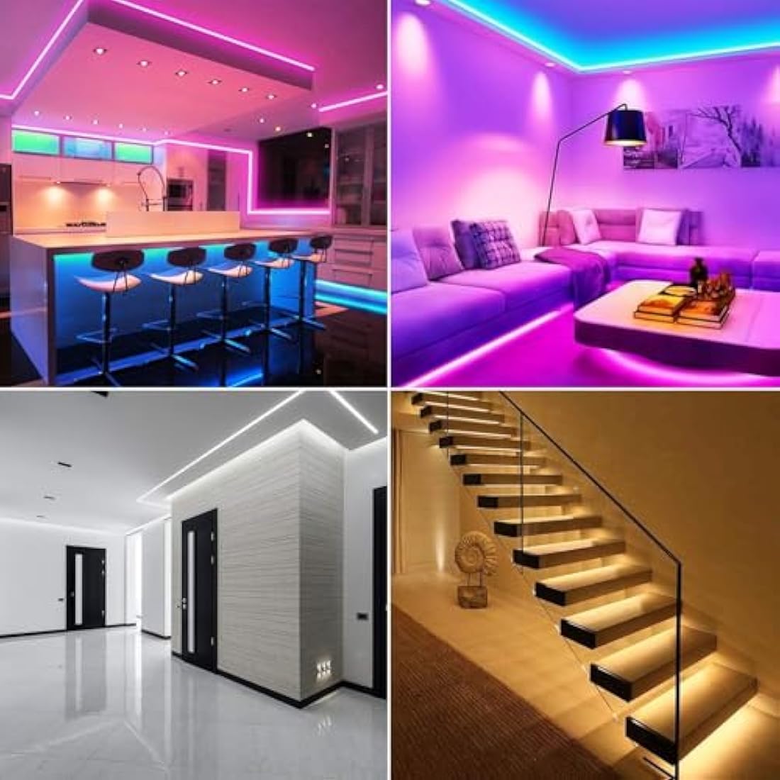 6 Pack Led Aluminum Profile, 1Meter/3.3ft U-Shape Led Aluminum Channel, Led Profile with Milky White Cover. LED Channels and LED Diffusers with End Caps, Mounting Clips and Corner Connectors