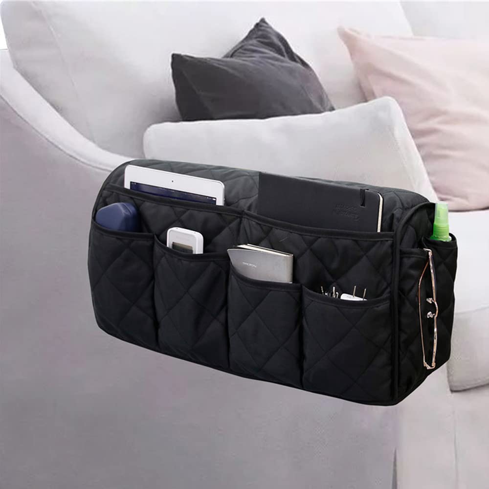 DZOZO Sofa Armrest Organizer Arm Rest Organiser Hanging Sofa Caddy Storage Bag TV Remote Control Holder Chair Tidy Couch Arm Rest Storage Bag Couch